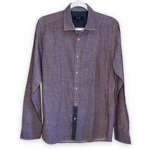 Ted Baker - Pinstripe Button down denim detail - Ted Baker Size 3 (Mediu…